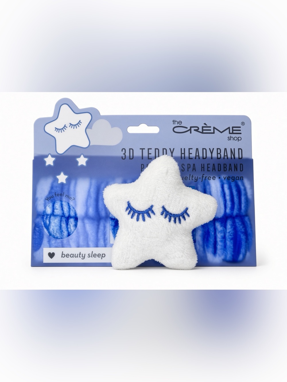 The Crème Shop 3D Teddy Headyband Spa Headband Beauty Sleep Star NWT
